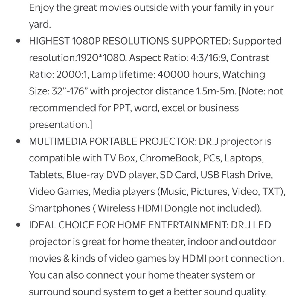 White Portable Projector - Picture 3 of 16